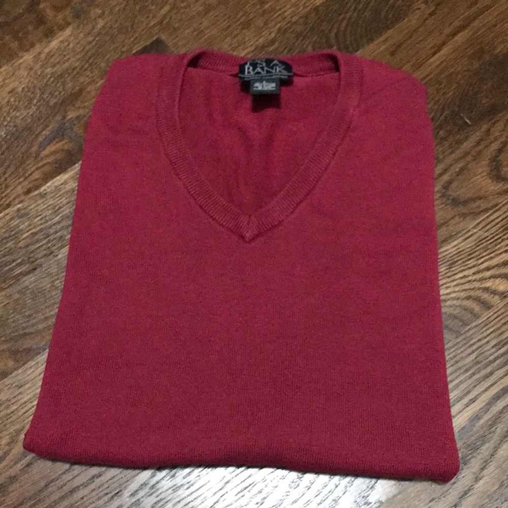 Jos A Bank Men’s red sweater vest. 100% cotton.